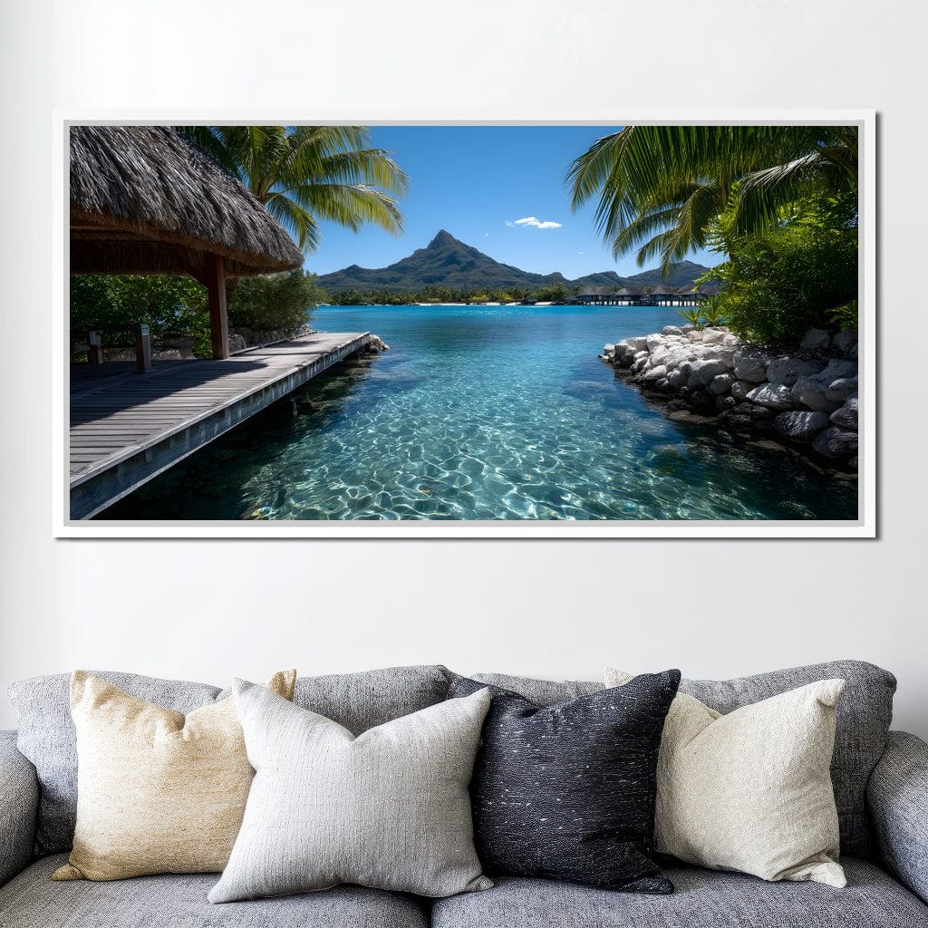 Tranquil Island Paradise Scene Canvas Wall Art