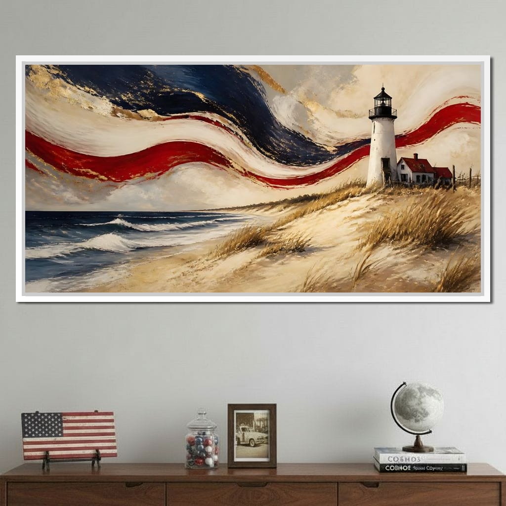 Coastal Beacon Of Freedom Canvas Wall Art