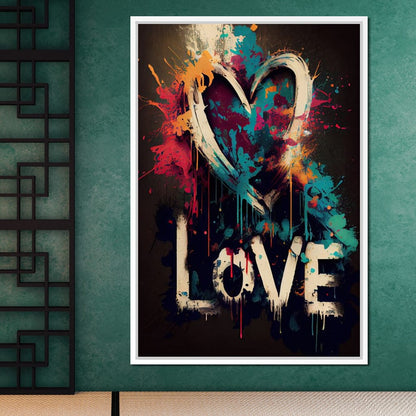 Message of Love Graffiti Canvas Wall Art