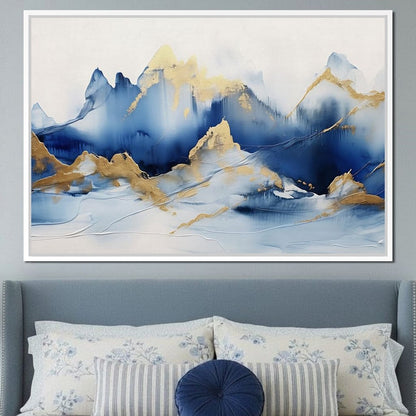 Golden Sapphire Alpine Peaks Canvas Wall Art