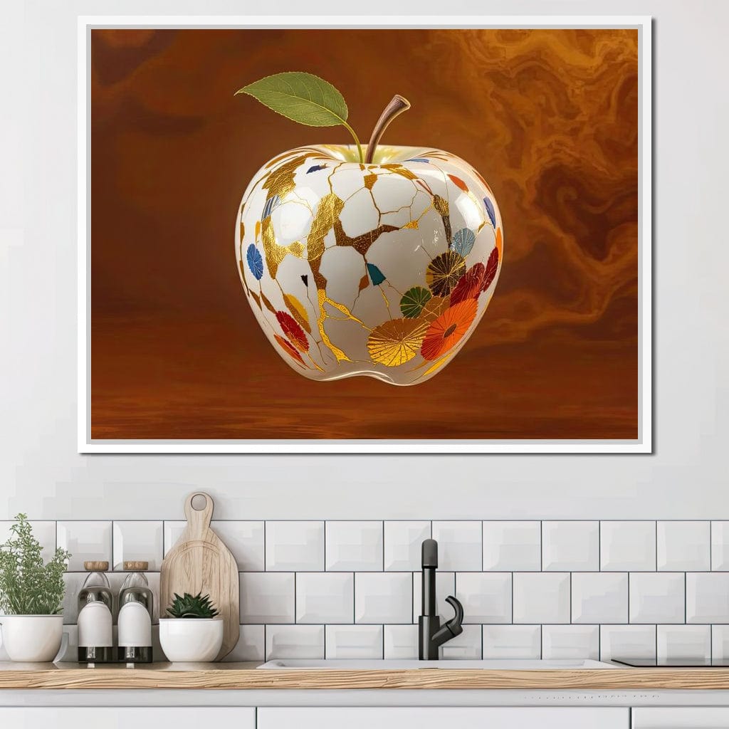 The Kintsugi Apple Canvas Wall Art