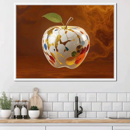 The Kintsugi Apple Canvas Wall Art