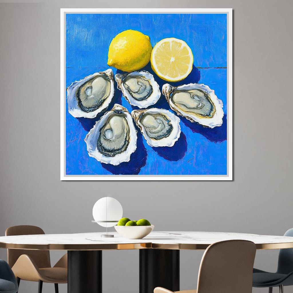 Lemon Kissed Oysters Canvas Wall Art