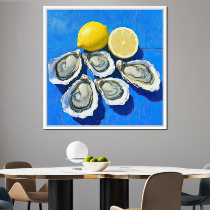 Lemon Kissed Oysters Canvas Wall Art