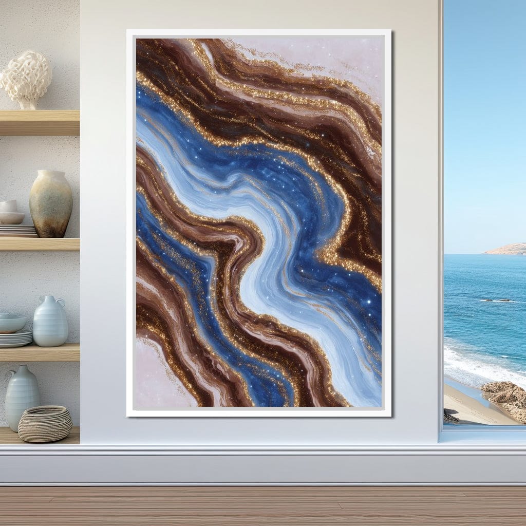Golden River Geode Swirl Canvas Wall Art
