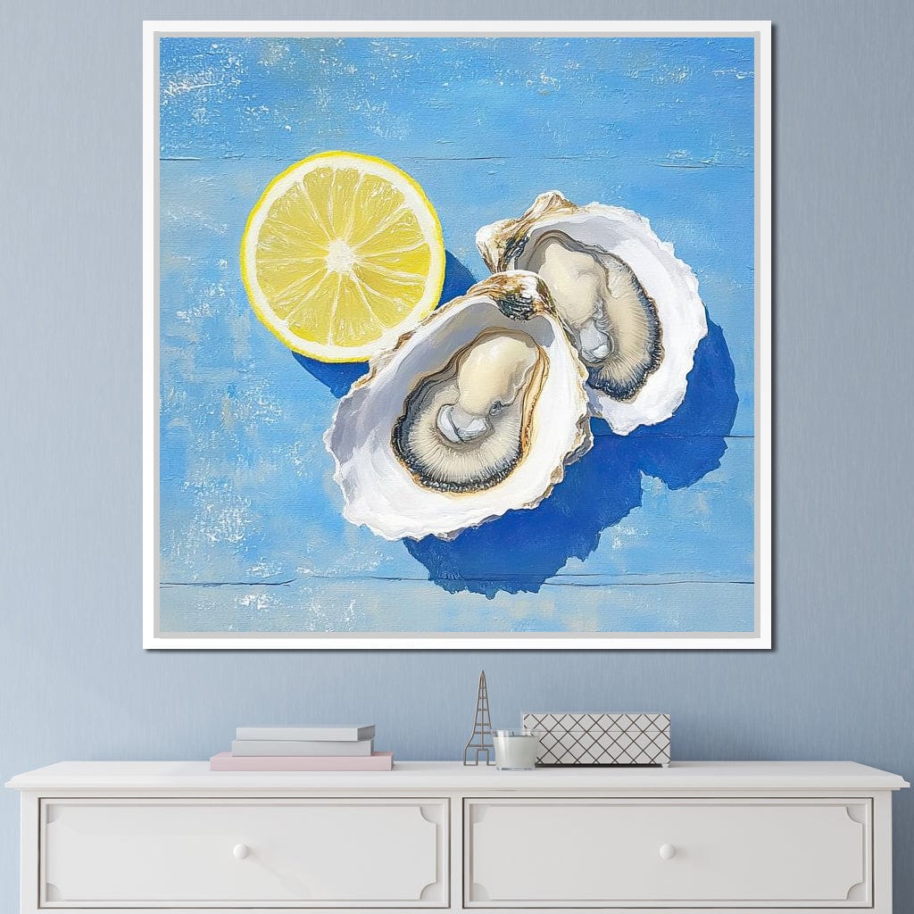 Seaside Citrus Oysters Delight Canvas Wall Art