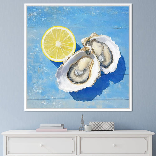Seaside Citrus Oysters Delight Canvas Wall Art