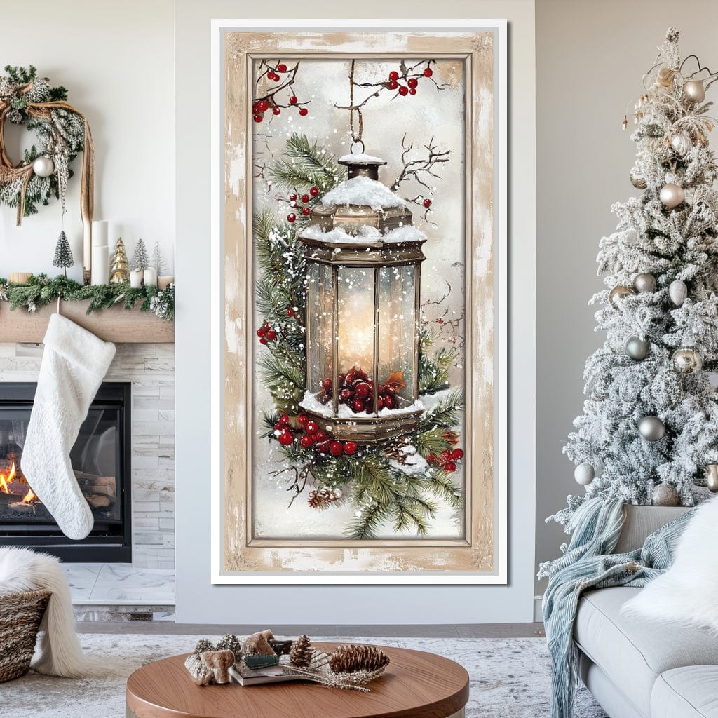 Lantern Glow Winter Enchantment Canvas Wall Art