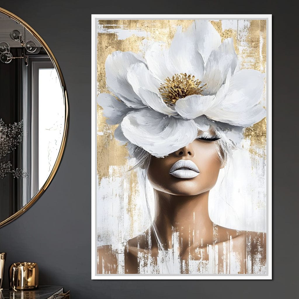 Petals of Golden Elegance Canvas Wall Art