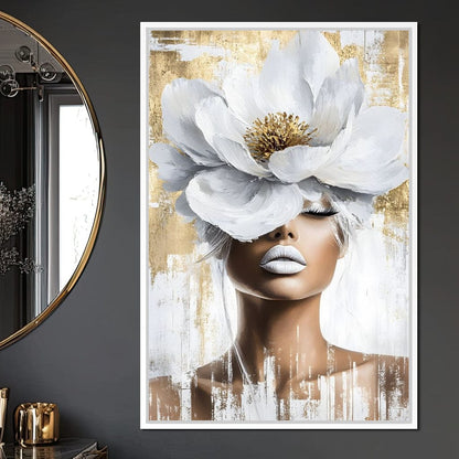 Petals of Golden Elegance Canvas Wall Art