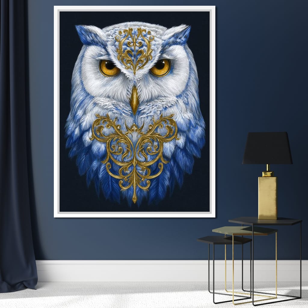Gilded Owl Night Guardian Canvas Wall Art