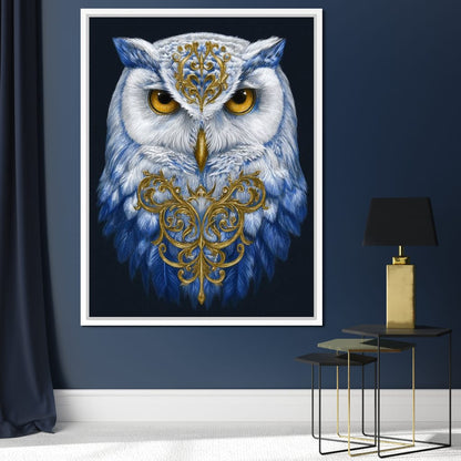 Gilded Owl Night Guardian Canvas Wall Art