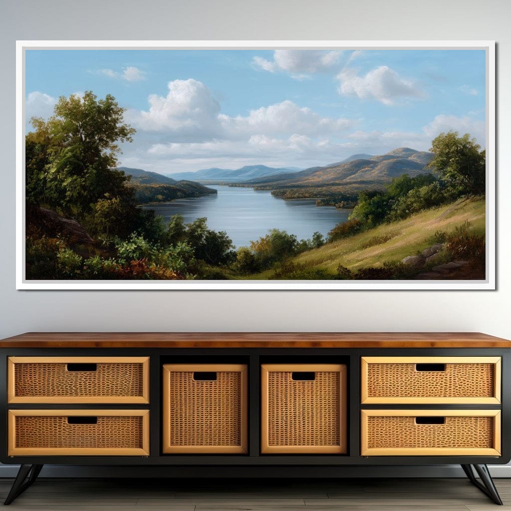Lakeside Valley Vista Sky Canvas Wall Art