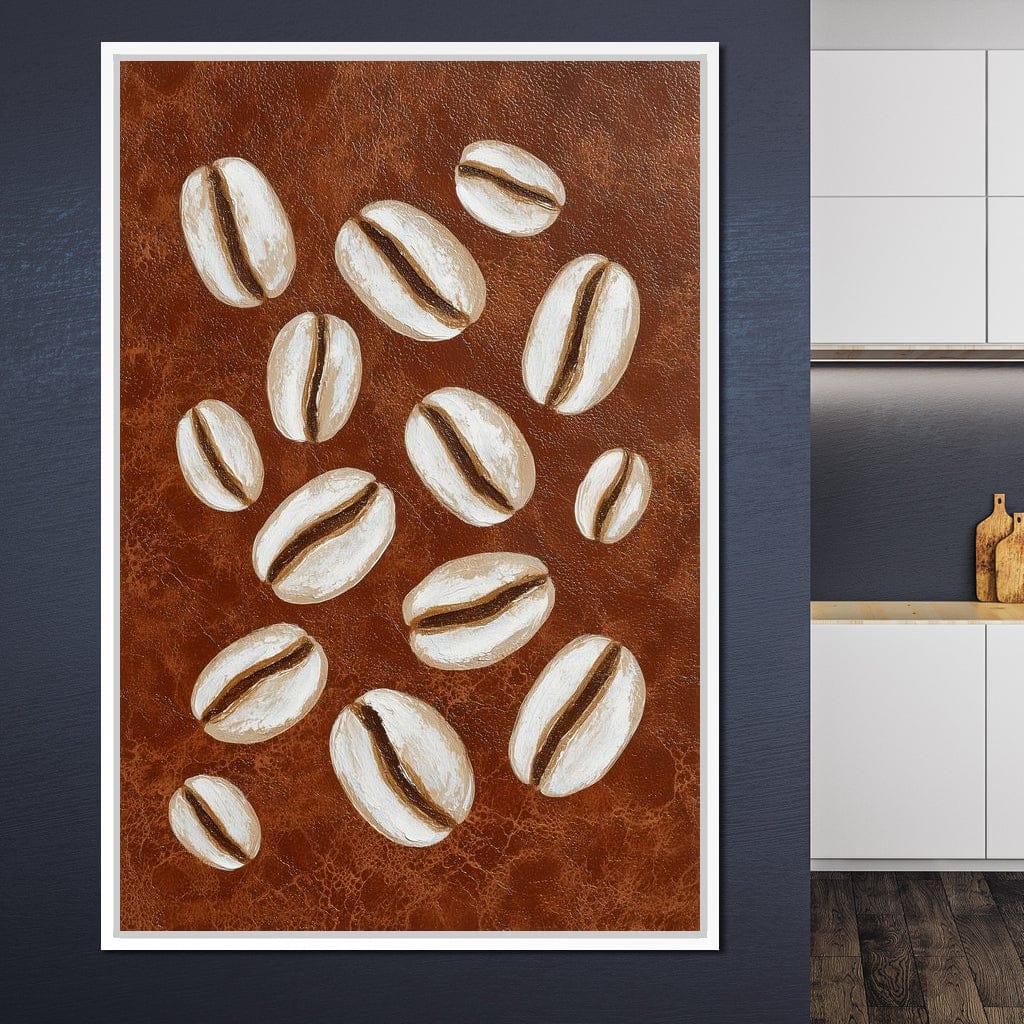 Coffee Beans Brown Background Canvas Wall Art