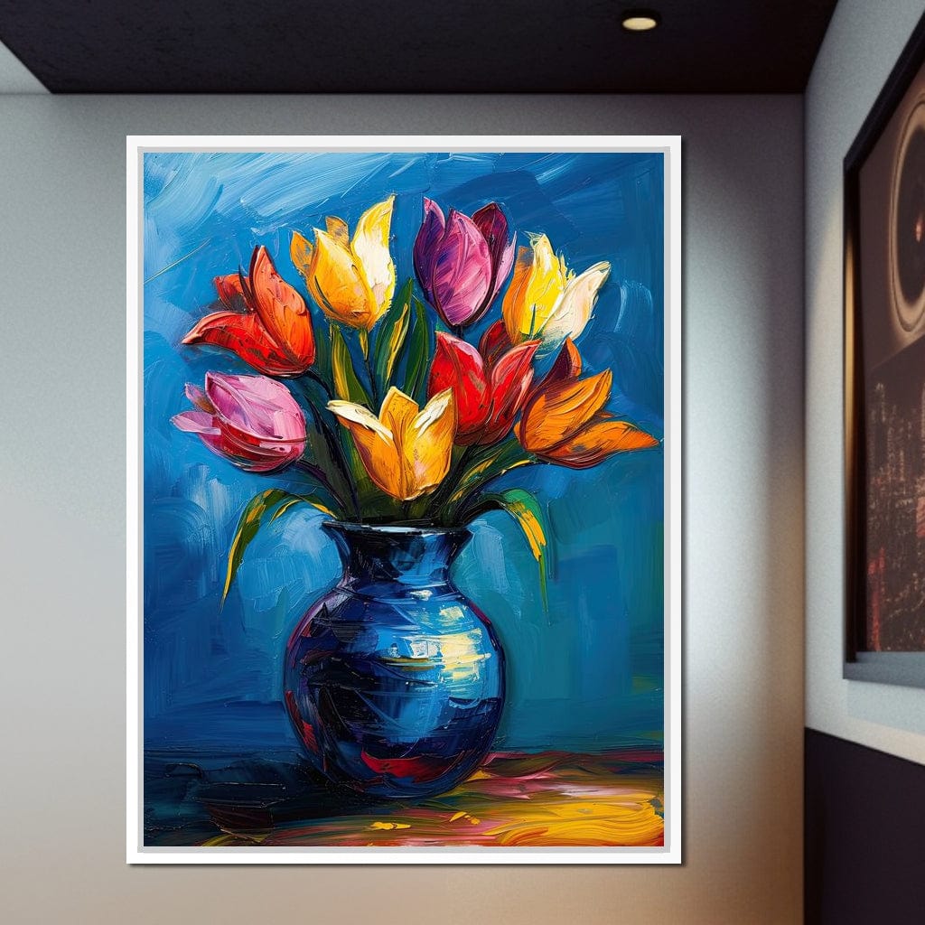 Tulips Flowers Bouquet Canvas Wall Art
