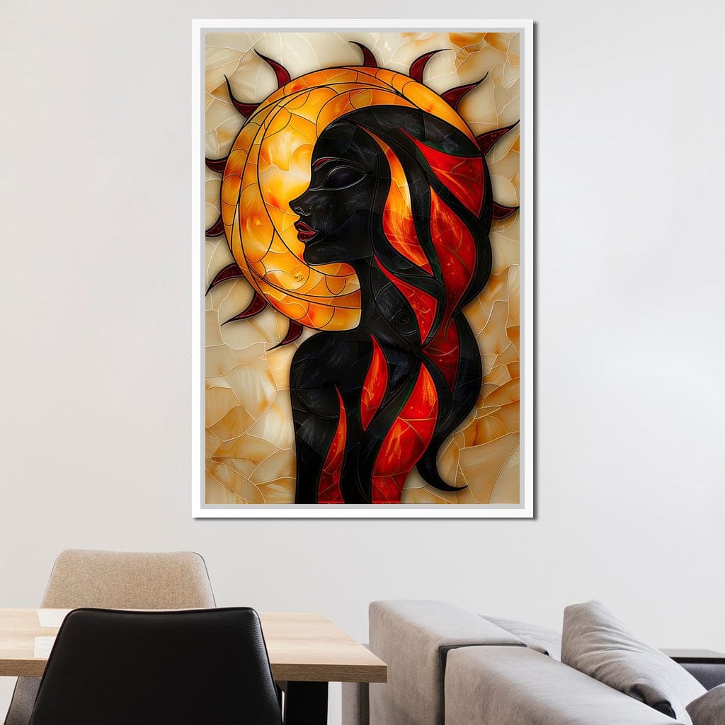 Solar Siren of the Flames Canvas Wall Art