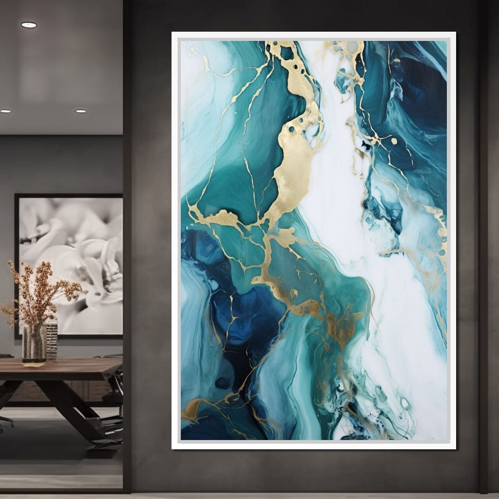 Glossy Marbling Liquid Abstraction Canvas Wall Art