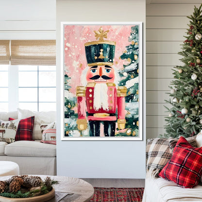 Festive Nutcracker Snow Parade Canvas Wall Art