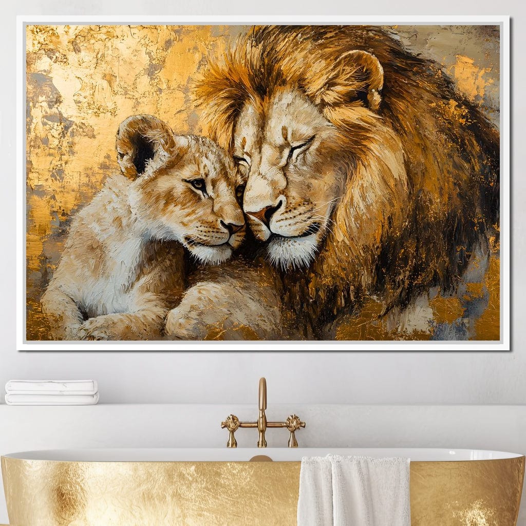 Golden Lions Canvas Wall Art