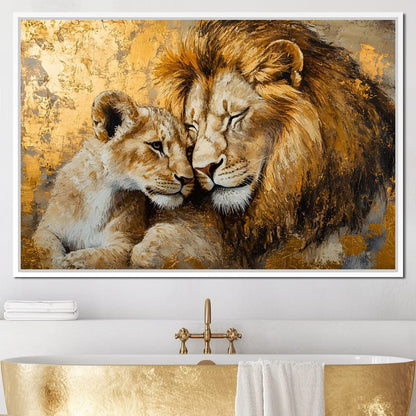 Golden Lions Canvas Wall Art