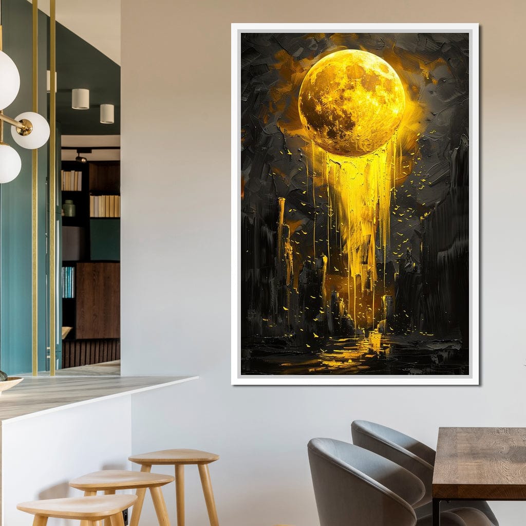 Golden Monolith Meltdown Canvas Wall Art