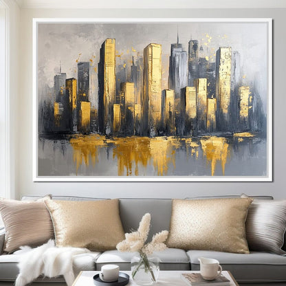 Golden Skyline Awakening Canvas Wall Art