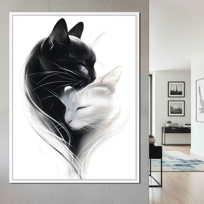 Cats Embrace Canvas Wall Art
