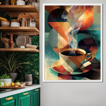 Geometric Morning Steam Ritual Canvas Wall Art