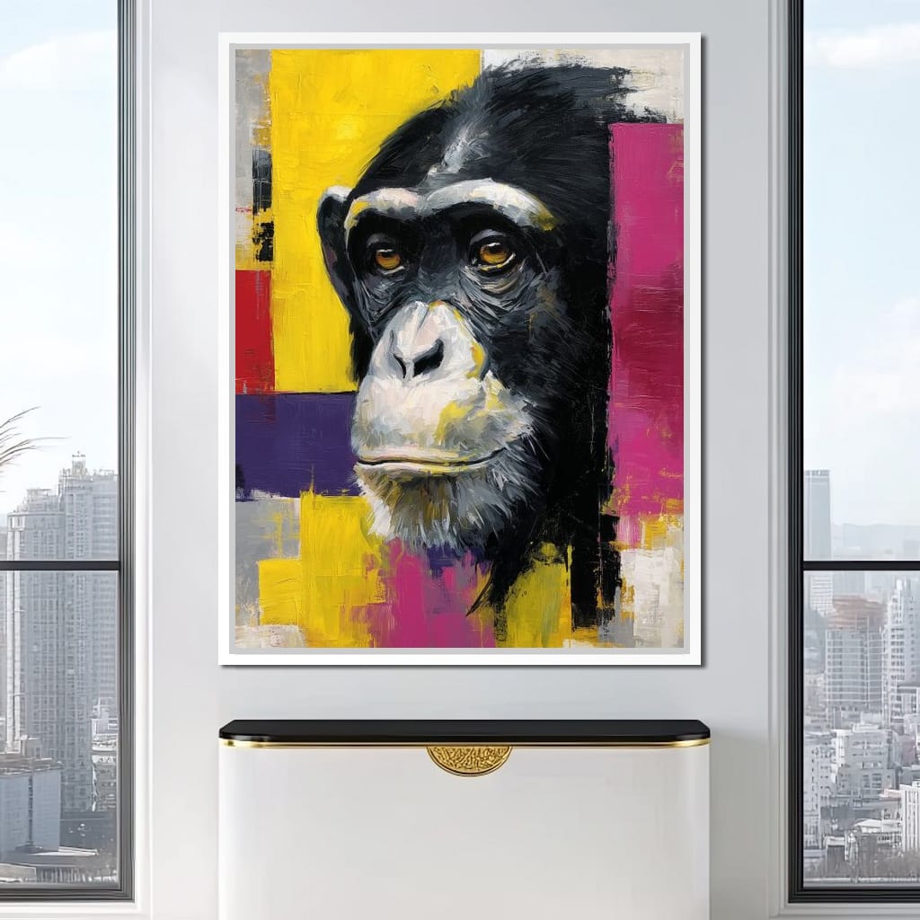 Bold Chimp Portrait Pop Mood Canvas Wall Art