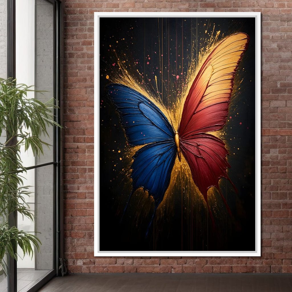 Red & Blue Butterfly Canvas Wall Art