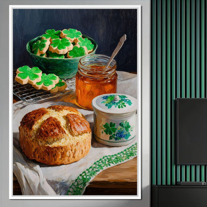 Shamrock Cookies Honey Loaf Canvas Wall Art