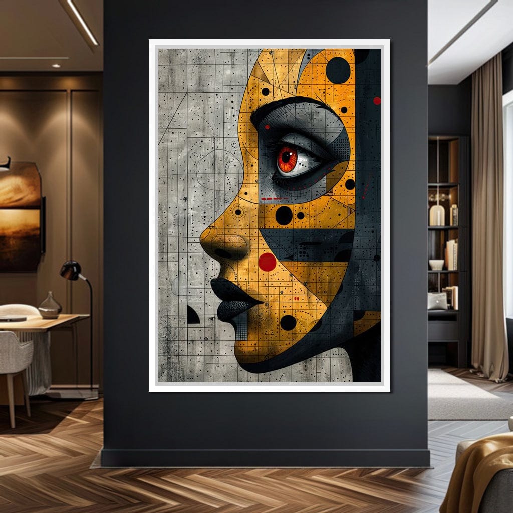 Mechanized Visage Unveiled Canvas Wall Art