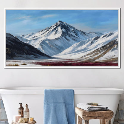 Snowy Alpine Peak Canvas Wall Art