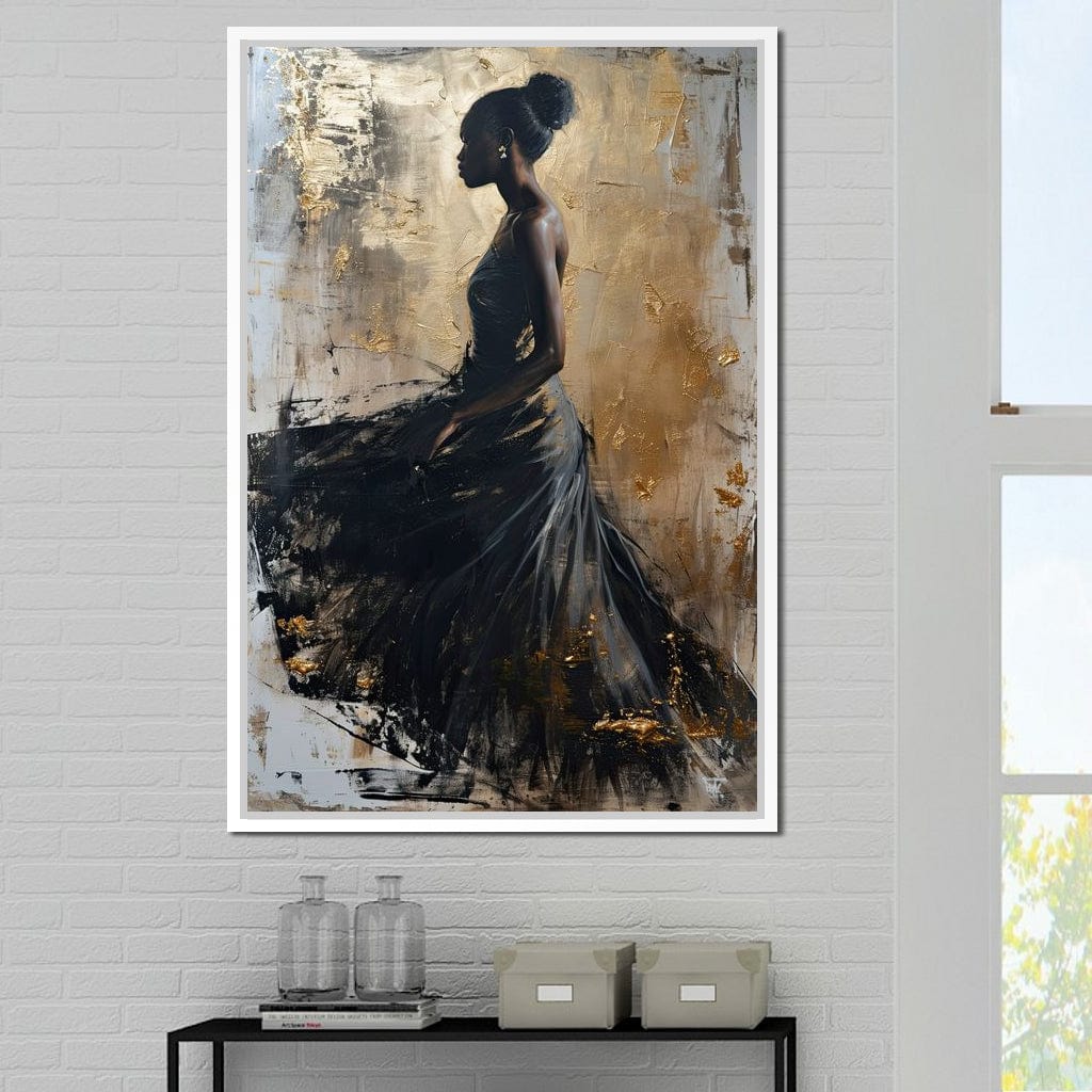 Golden Noir Elegance Canvas Wall Art