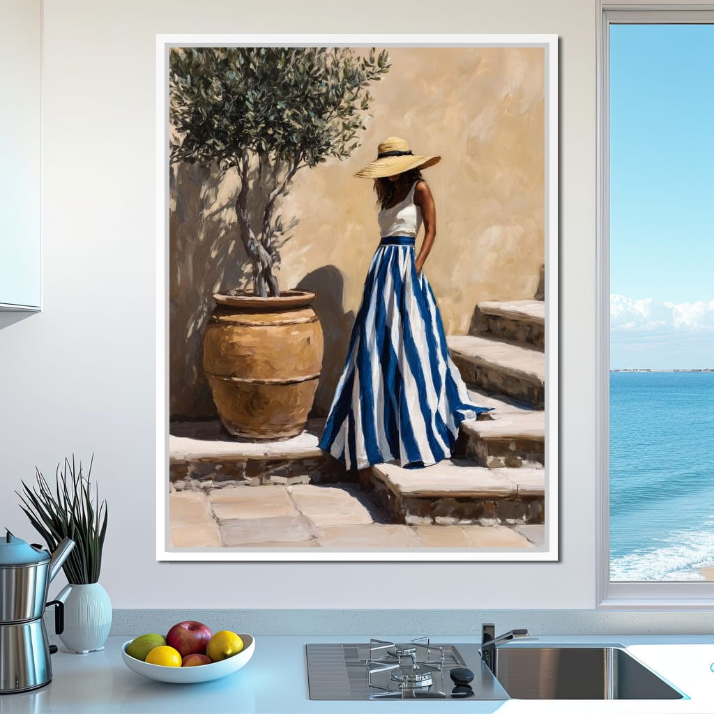 Sun Hat Lady By Olive Tree Canvas Wall Art