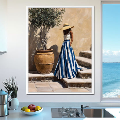 Sun Hat Lady By Olive Tree Canvas Wall Art