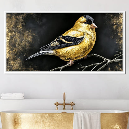 Gilded Feather Stillness Canvas Wall Art
