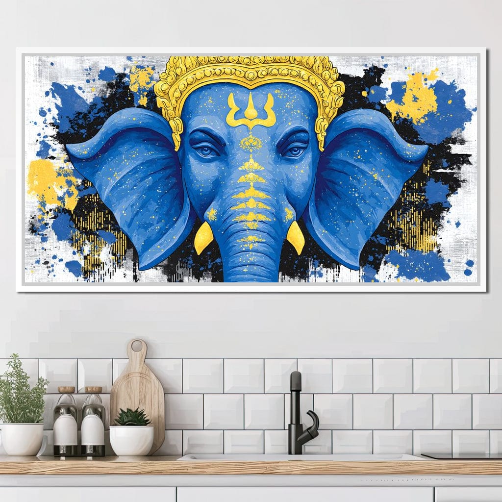 Ganesha Golden Majestic Tranquility Canvas Wall Art