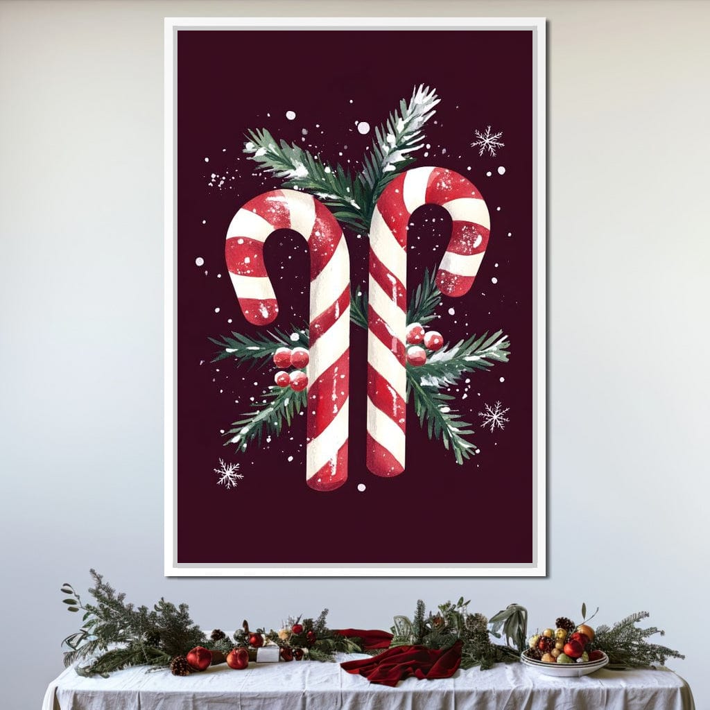 Candy Cane Christmas Treat Canvas Wall Art