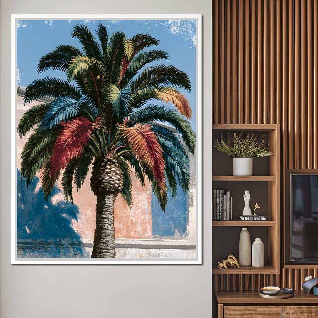 Painted Palms Under Southern Light Canvas Wall Art