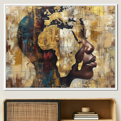 Golden Silhouette Reverie Canvas Wall Art