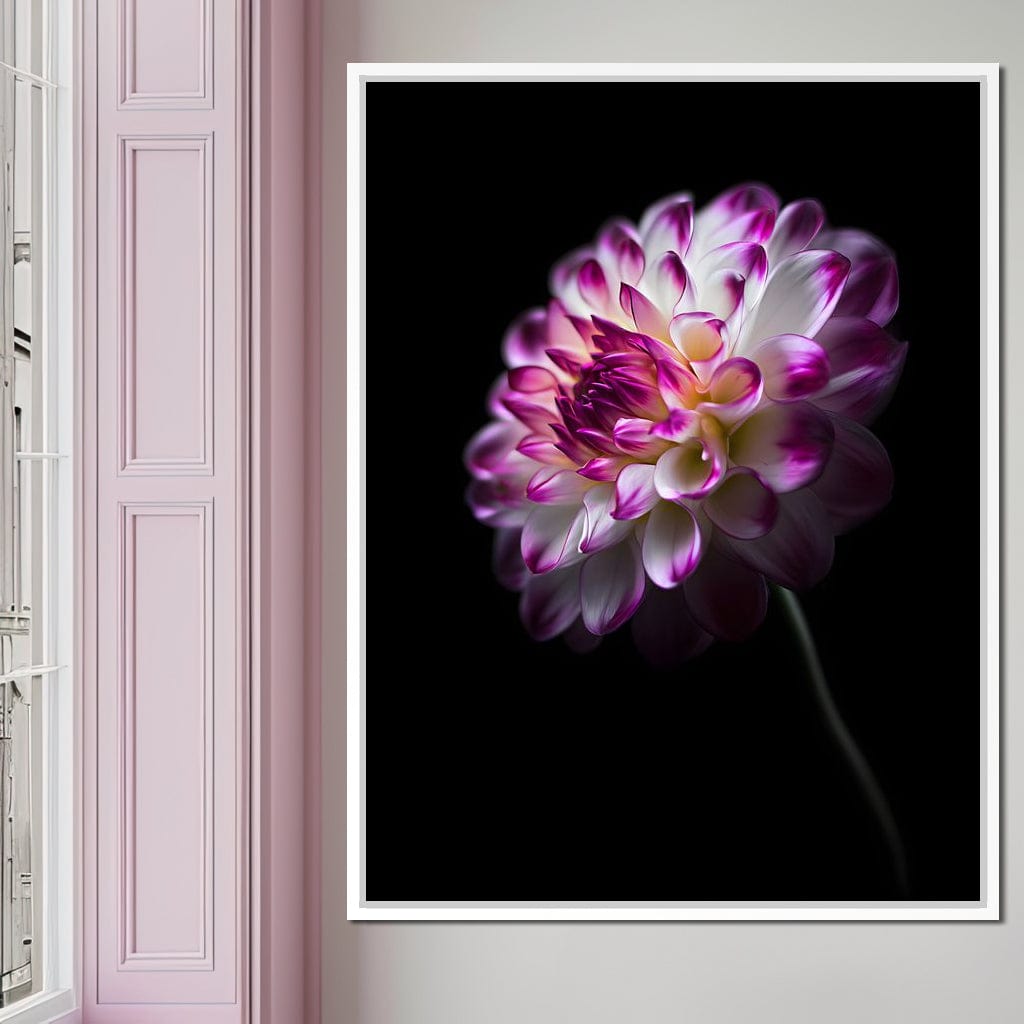 Radiant Orchid Dahlia Nocturne Canvas Wall Art