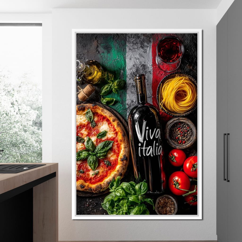 Italian Feast Still Life Canvas Wall Art