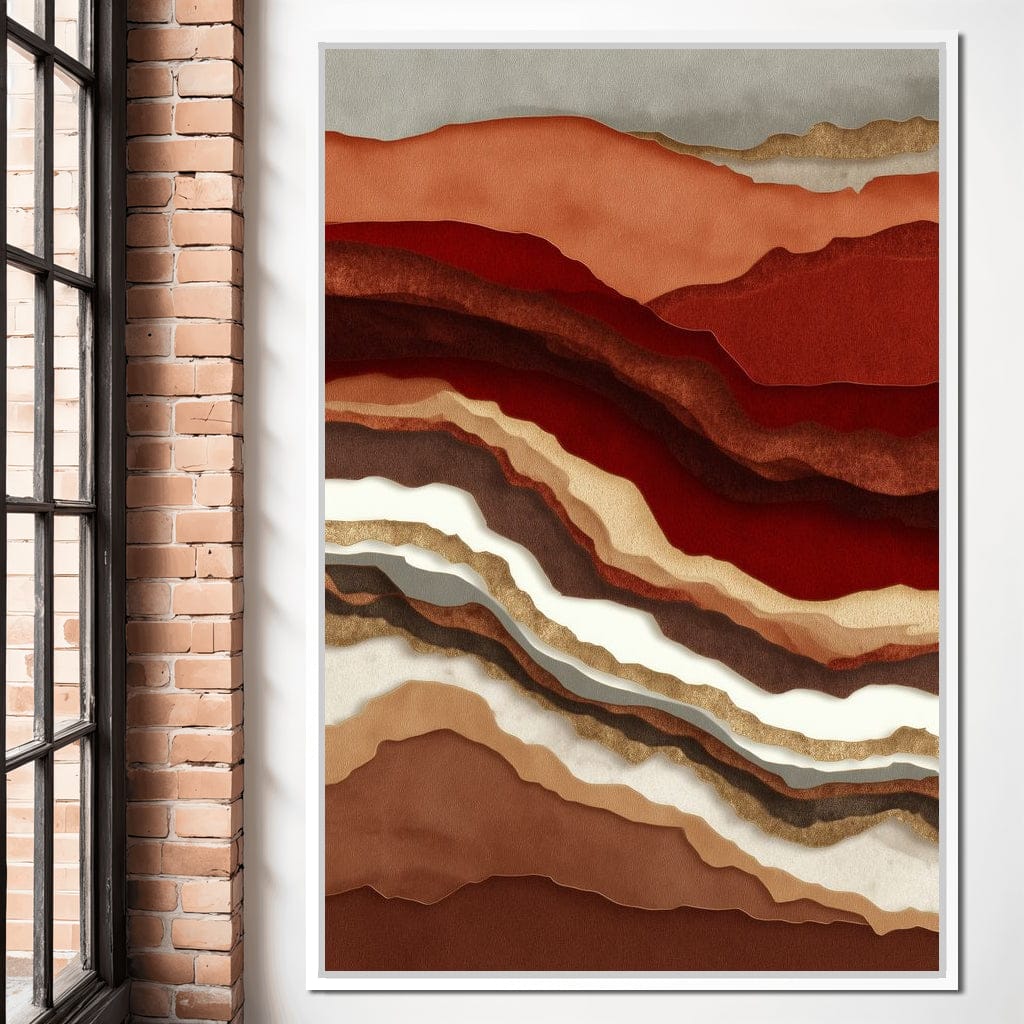 Desert Strata Gold Ridges Canvas Wall Art
