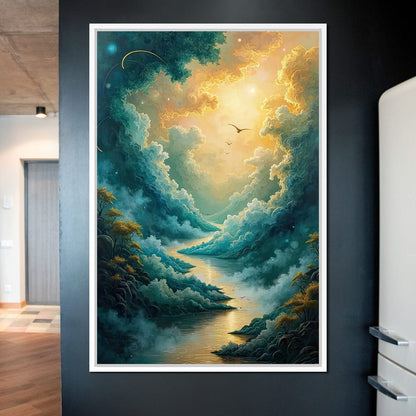Golden Path Through Dreams Canvas Wall Art