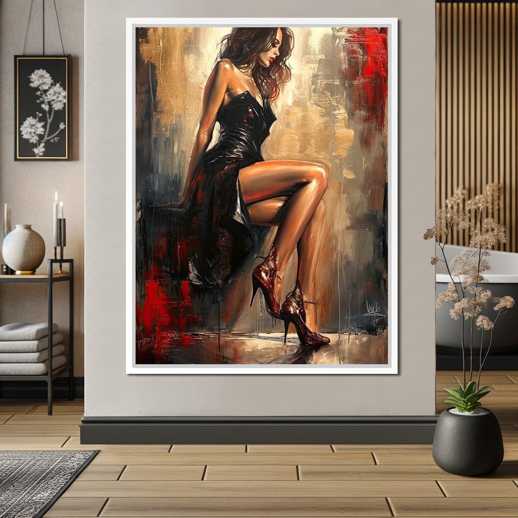 Alluring Legs Sleek Noir Elegance Canvas Wall Art