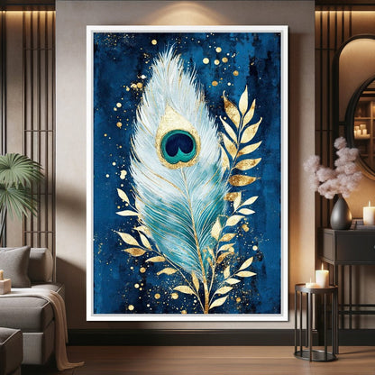 Peacock Plumage Radiance Canvas Wall Art