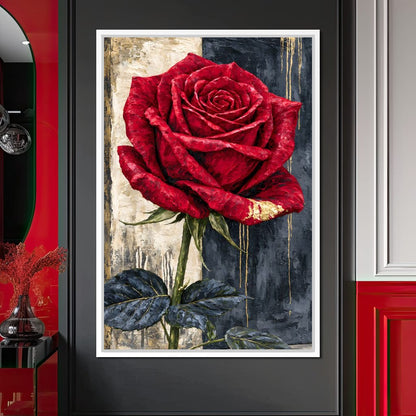 Gilded Petals On Divided Ground Canvas Wall Art