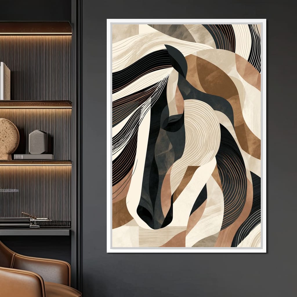 Stallion Earth and Shadow Canvas Wall Art