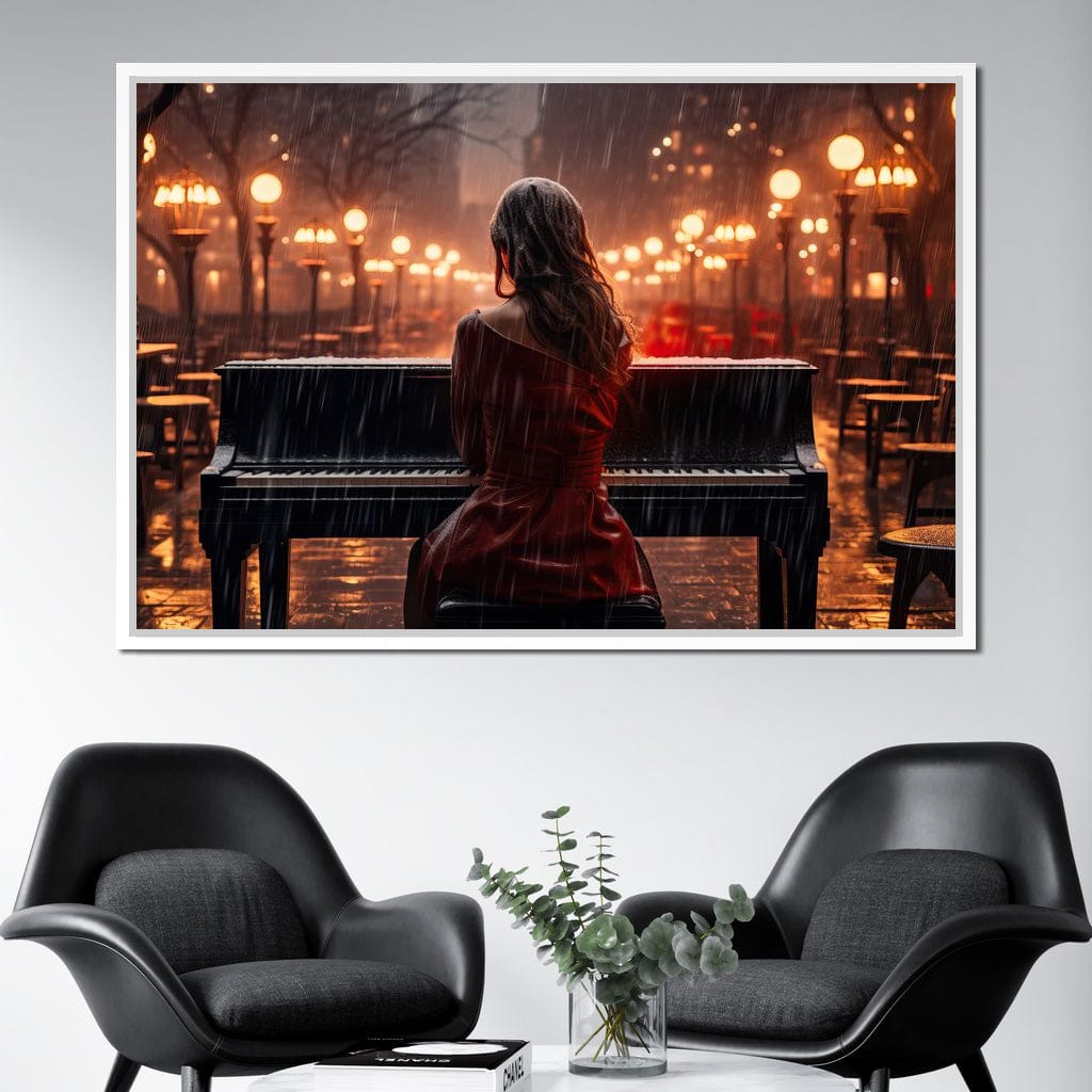 Piano Songbird Canvas Wall Art